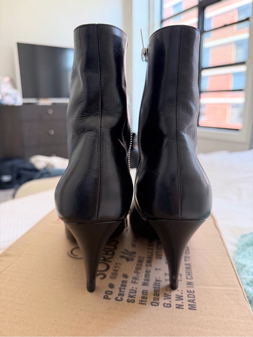 Celine Black Leather Women's Ankle Boots - Classic Stiletto Heel